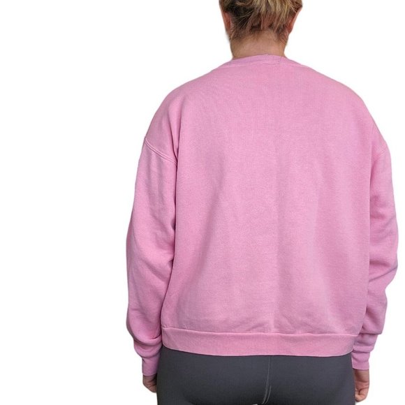 Vintage 80s Pink Crewneck Grannycore Sweatshirt Hummingbirds‎ Flowers M/L USA - Picture 3 of 10
